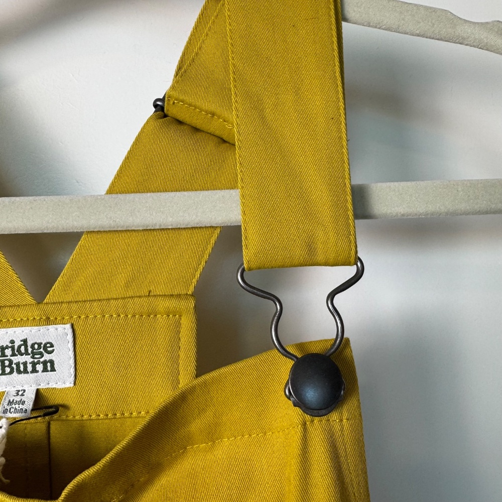 NWT -Yellow- Bridge & Burn Wide Leg Cropped Overalls - Picture 6 of 13
